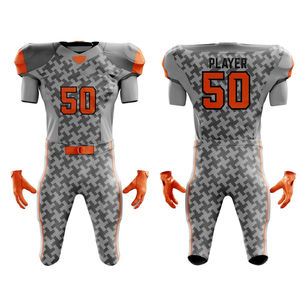 Custom American Football Jersey Set <b>Zebra</b> <b>Print</b> 50 Red Number Moisture Wicking Fitted Short Sleeve Adults Sublimated OEM Service - Product Image 4