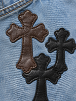 Jeans Baggy Y2K Personnalisés pour Hommes, Pantalon en Denim Large Vintage Délavé, Motif Croix Gothique, Streetwear, Coupe Ample, OEM Marque Privée