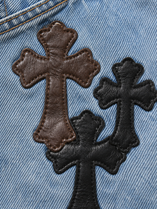 Jeans Baggy Y2K Personnalisés pour Hommes, Pantalon en Denim Large Vintage Délavé, Motif Croix Gothique, Streetwear, Coupe Ample, OEM Marque Privée - Product Image 3