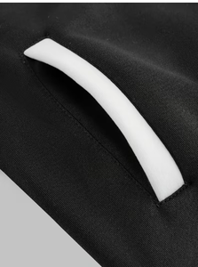 Profit <b>Sport</b> Unisex <b>Black</b> White <b>Jacket</b> Embroidered Logo Front Casual Winter Regular Fit Wool/Leather Material Windproof - Product Image 5