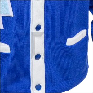 <b>Men's</b> Breathable Anti-Wrinkle Standard <b>Long</b> Sleeve V-neck Lace <b>Cardigan</b> Wool/Nylon Material Patchwork Pattern Single Button - Product Image 6
