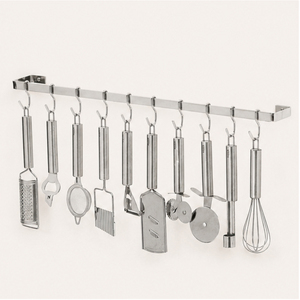 Organiseur de cuisine multifonctionnel, rails muraux suspendus en acier inoxydable, support mural pour ustensiles de cuisine à prix avantageux - Product Image 3