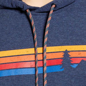 เสื้อสเวตเชิ้ตมีฮู้ดสีกรมท่าสำหรับผู้ชาย พิมพ์ลายภูเขาสีรุ้ง แขนเสื้อแบบปกติ ถักทอสไตล์ฤดูใบไม้ร่วง - Product Image 4