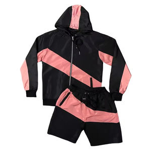 Newest Full Zipper High Quality With Own Logo Premium Product Best Supplier Wholesale Rate Comfortable <b>Windbreaker</b> Short Sets - Product Image 1