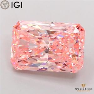 Diamante Cultivado en Laboratorio CVD, Color Rosa Intenso, Claridad VS2, Corte Radiante, con Certificado IGI, 5.01 Quilates, para Joyería Personalizada - Product Image 1