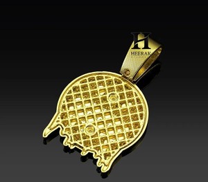 Wholesale Custom Cartoon <b>Monster</b> Pendant 3D <b>Iced</b> Out Dripping Emoji Charm Red Enamel Stitched Smile Hip Hop Jewelry Manufacturer - Product Image 4