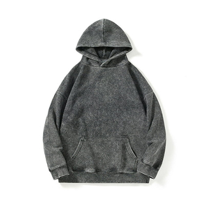 เสื้อฮู้ดสำหรับผู้ชายเสื้อฮู้ดฟอกสีกรดดีไซน์แบบสตรีท - Product Image 1