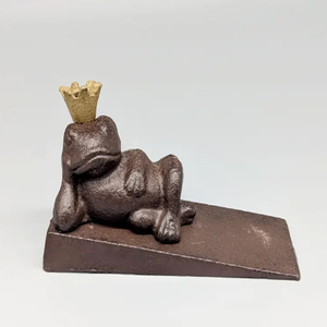 Tope de puerta de hierro fundido con diseño de Príncipe Rana, decoración rústica, cuña de puerta con forma de animal, cuña de latón fundido, tope de puerta metálico de primera calidad, superventas - Product Image 3