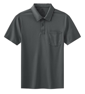 Men's Solid Pattern for Polo <b>Shirt</b> 100% Polyester 220 Grams Breathable Knitted Fabric OEM Service with Front Logo - Product Image 3