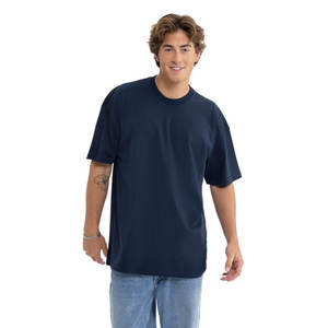 T-shirt décontracté à manches courtes pour homme, 100 % coton, tricoté sur le devant, coupe ample, personnalisé - Product Image 3