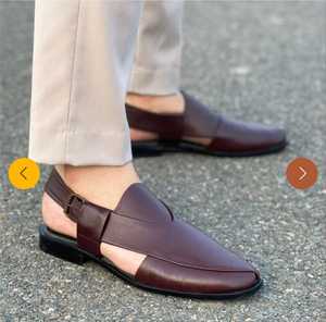 Sandales ouvertes en cuir véritable marron pour homme, décontractées, toutes saisons, semelle extérieure en caoutchouc, semelle intermédiaire en EVA - Product Image 2