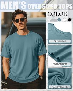 Camiseta de Algodón para Hombre, Estilo Nuevo, Cuello Redondo, Manga Corta, Color Sólido Informal, Tejido Transpirable y Suave, Corte Regular, para Uso Diario en Verano - Product Image 4