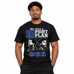 T-shirt graphique pour homme Phi Beta Sigma, motif 10 Point Plan, manches courtes, col rond, décontracté, en coton, pour la fraternité - Product Image 1