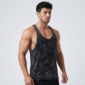 OEM Custom Men's <b>Y2K</b> Stringer Tank <b>Top</b> Raw Hem Bodybuilding Gym Muscle Sleeveless 100% Cotton Quick Dry Eco-Friendly Breathable - Product Image 1