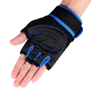 Gants de musculation respirants en cuir à demi-doigts avec sangle de poignet réglable, rembourrage en gel, fermeture auto-agrippante et antidérapants pour l'extérieur et la salle de sport - Product Image 6