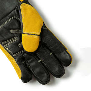 Gants de soudage TIG en cuir de chèvre et croûte de cuir de vache, doublure en tissu, anti-coupure - Product Image 4