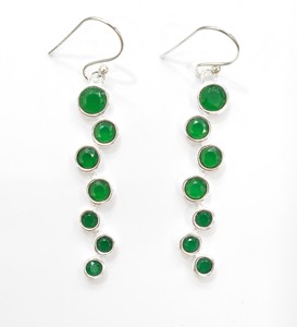 Beautiful Handmade Green <b>Onyx</b> 925 Sterling Silver Long Hanging <b>Earrings</b> Multi Stone Gemstone Jewelry for Every Occasion - Product Image 2