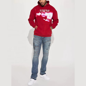 Jeans déchirés bleus pour hommes, design américain tendance, logo personnalisé OEM, haute qualité, 100% coton, pantalon en denim pour hommes - Product Image 2