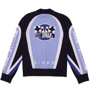 Custom Logo 100% Cotton Men's Winter Sweater Casual Knitwear Zipper Jumper Graphic Track Coat <b>Vintage</b> <b>Racing</b> <b>Jacket</b> for Men - Product Image 2