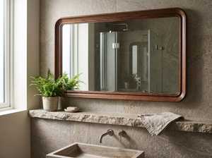 Espejo de Pared de Madera Rústico Estilo Granja, Pieza Decorativa - Product Image 3