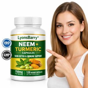 Cápsulas de Neem + Cúrcuma para Aclarar la Piel, Tratamiento para el Acné, Desintoxicación Cutánea, Apoyo Inmunológico, Uso en Adultos, Marca Privada OEM - Product Image 3