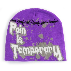 Oem High Quality Wholesale Custom Embroidery Hat Unisex Acrylic <b>Cap</b> Jacquard Knitted <b>Winter</b> Ski Beanie - Product Image 3