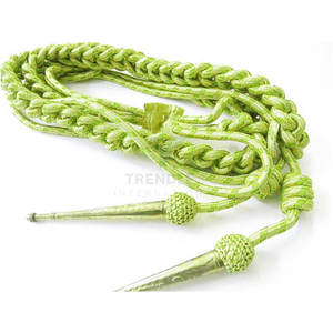 Aiguillettes de Nailon/Algodón de Calidad Superior Personalizables al por Mayor, Cordones Planos para Uniformes con Puntas Metálicas Doradas - Product Image 3