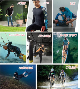 Custom <b>Men</b> Long Sleeve Rash Guard <b>Shirt</b> UPF 50+ <b>Compression</b> Base Layer Gym Swim Surf Activewear Anti-UV Running Sports T <b>shirts</b> - Product Image 6