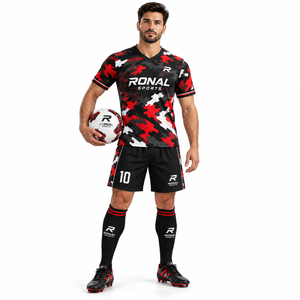 Conjunto de Camiseta de Fútbol para Hombre RONAL SPORTS, Estampado de Camuflaje Sublimado, Transpirable, de Poliéster, Manga Corta, Uniforme para Adultos, Todas las Temporadas - Product Image 3