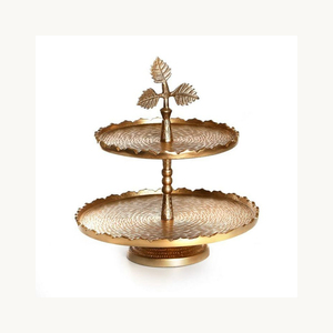 New Arrival Metal Two Tier <b>Cake</b> Pastry Serving Stand New Design Customized Dessert Display Stand For <b>Wedding</b> Use - Product Image 1