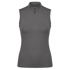 Gilet sans manches rose clair pour femme, fermeture éclair, couleur unie, demi-zip, vêtements d'équitation, faible MOQ - Product Image 3
