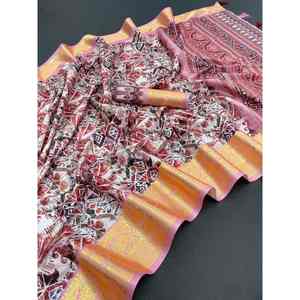 ผ้าทอแจ็คการ์ดผ้าไหมโดลาพิมพ์ลายเสื้อสีชมพู - Product Image 1