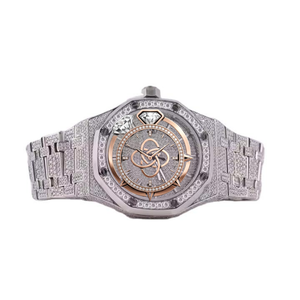 Custom Luxury Moissanite <b>Watch</b> Men Full <b>Diamond</b> Stainless Steel Quartz Wristwatch - Product Image 1