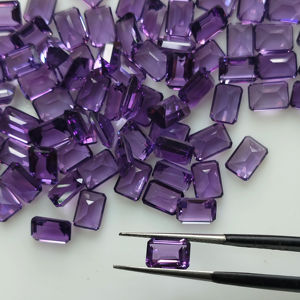 Piedras Preciosas Red Mountain Gems, Amatista Africana Natural Facetada de 7x5MM, Forma Octogonal, Piedra Suelta para Joyería - Product Image 1