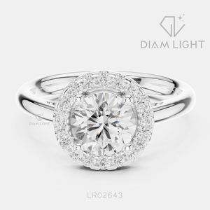 Bague de mariage ronde 1,00 carat, bijoux fins, certifiée IGI, or blanc 14 carats, diamant de laboratoire, bague de fiançailles et de mariage - Product Image 1