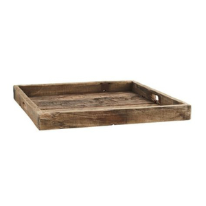 Plateau décoratif multifonctionnel en bois massif, plateau de service durable pour le petit-déjeuner, les collations et l'organisation de la cuisine - Product Image 2