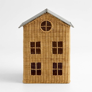 Maisons de jeu en rotin tressé à la main pour le rangement et les jeux des enfants, maison de jeu en bois écologique, vente en gros - Product Image 2