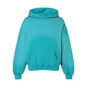 Sudadera con Capucha Personalizada Color Verde Azulado, Sudadera Extra Grande de Forro Polar para Hombre y Mujer, Fabricante de Sudaderas de Estilo Urbano - Product Image 6