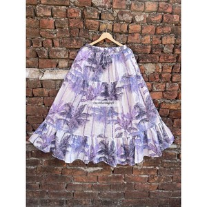 100% Cotton Maxi <b>Skirt</b> Dress Women's Summer <b>Skirt</b> Boho Gypsy Long Midi <b>Skirt</b> Floral Print <b>Skirt</b> With Two Side Pockets - Product Image 1