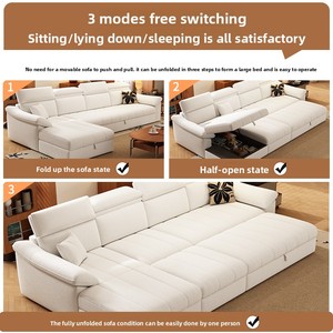 HRG-701# Imperial Concubine Dual-Use Sofa <strong>Bed</strong> Modern Chenille Fabric <strong>Recliner</strong> with Multifunctional Storage for Living Room - Product Image 4