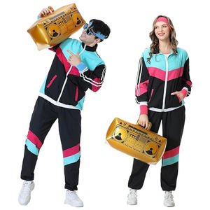 Traje Deportivo Retro de los 90 en Color Negro, Chándal Unisex de los 80, Ropa Deportiva Reversible Ecológica de Verano, Estilo Vintage - Product Image 1