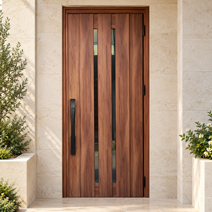 Puerta de Entrada Exterior Abatible de Madera Sólida GA-10G con Vidrio |   Estilo Escandinavo para Apartamentos y Villas - Product Image 5