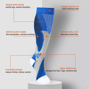 Knee High <b>Compression</b> <b>Socks</b> For <b>Running</b> Breathable Geometric Pattern Spandex Polyester Adult Sport <b>Socks</b> Summer - Product Image 3