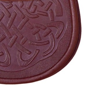 Scottish Kilt Medieval Sporran Celtic Knot Double Embossed Brown Genuine Leather Sporran with <b>Chain</b> and <b>Belt</b> - Product Image 4
