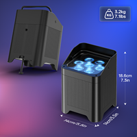 6 projecteurs Uplight avec flight case de chargement, 7x20W RGBWUV 6-en-1, à batterie, pour salles de mariage, fêtes et éclairages de scène