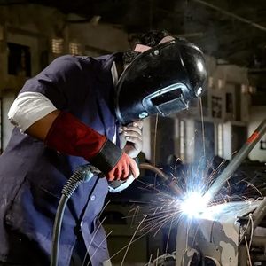 Customized Leather <b>Heat</b> Resistant Safety Welding Gloves Durable Anti <b>Heat</b> Protection Straight Safety Cuff Work Wear Heavy Duty - Product Image 3