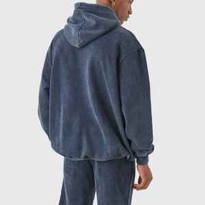 Lightweight Sportswear Fleece Men Winter Plain Dyed Pullover Hoodies Wholesale Vintage Cotton - Product Image 3