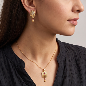 Divyoro - Juego de Dijes de Cobre Chapado en Oro Vintage con Rubí, Colgante Geométrico, Bisel de Aleación Clásico para Mujer, Diamante con Corte Princesa - Product Image 3