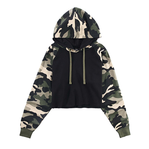 Nueva Llegada: Sudaderas con Capucha para Mujer, Manga Corta, Estilo Crop Top, Térmicas, para Otoño e Invierno, Estampadas, Estilo Casual, 100% Algodón - Product Image 2