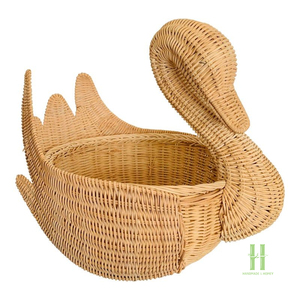 BEST WHOLESALE Eco-Friendly Rattan Duck Shape Storage <b>Basket</b> Handmade <b>Wicker</b> Decorative <b>Basket</b> for Kids Room Toy Storage - Product Image 1